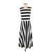 Who What Wear Casual Dress - Fit & Flare: Black Stripes Dresses - Women's Size Small