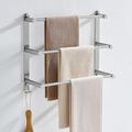 Porte-serviettes mural, étagère de rangement en acier inoxydable à 3 niveaux pour porte-serviettes pour salle de bain 60 cm porte-serviettes porte-serviettes porte-serviettes (noir/chrome/doré