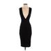 Forever 21 Casual Dress - Midi V Neck Sleeveless: Black Solid Dresses - Women's Size Medium