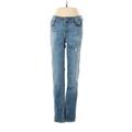 White House Black Market Jeans - Low Rise Straight Leg Denim: Blue Bottoms - Women's Size 00 - Medium Wash