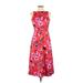 Banana Republic Casual Dress - Midi: Red Floral Motif Dresses - Women's Size 2