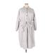ASOS Casual Dress - Shirtdress Collared 3/4 sleeves: Gray Solid Dresses - Women's Size 18