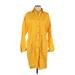 Linda Allard Ellen Tracy Casual Dress - Mini Collared Long sleeves: Orange Print Dresses - Women's Size 10