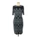 London Times Casual Dress - Sheath: Black Damask Dresses - Women's Size 12