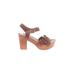 Madden Girl Heels: Brown Print Shoes - Women's Size 9 1/2 - Open Toe