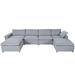 Multi Color Reclining Sectional - Latitude Run® Ifat 6 - Piece Upholstered Sectional | 32.7 H x 152.8 W x 70.9 D in | Wayfair