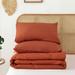 Ebern Designs Jannet superfiber comforter set all seasons plain color three-piece set /Polyfill/Microfiber in Red | Wayfair