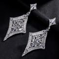 Damen Tropfen-Ohrringe Geometrisch Kostbar Erklärung Diamantimitate Ohrringe Schmuck Silber Für Hochzeit Party 1 Paar