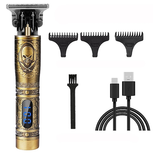 USB wiederaufladbare Haarschneider und Barttrimmer für Männer - Präziser T-Klingen-Trimmer mit LCD-Bildschirm - Pflegeset für Männer Valentinstagsgeschenk Image