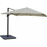 Mendler - Ombrellone parasole decentrato HWC-A96 3x3m avorio grigio con base - beige