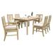 7 PC A Grade Outdoor Patio Teak Dining Set - 71 Rectangle Table & 6 Osawa Arm Chairs (4 Armless 2 Arm)