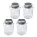 4 PCS Battery Operated Energy Saving Black Wallpaper Border Storage Tins with Lids Colorful Fairy Jar Lights Fairy Water Proof M