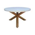 Outdoor Teak Patio Dining Table with Polystone Top