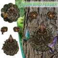 UAEBM Hummingbird Feeders Bird Feeder Tree Face Decor Outdoor Fun-Old Man Tree Sculpture Yard Art Garden multicolor