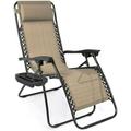 CYCLONE SOUND Zero Gravity Lounge Outdoor Adjustable Reclining Patio Chair Chairs Steel Mesh Folding Recliner for Pool Beach Camping Lounge Chair with Pillows and Cup Tray(1 Chair/2 Chairs)