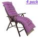 4 Pieces Chair Cushion Tufted Soft Outdoor Rocking Seat Deck Chaise Pad W/ Ties