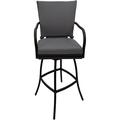 Outdoor or Indoor 30 Bar Stool - Ofir - Dark Gray Linen - Black