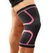 1PCS Fitness Running Cycling Knee Support Braces Elastic Nylon Sport Compression Knee Pad Sleeve for Basketball Volleyball Pink XL