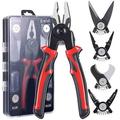 5 In 1 Multi-purpose Heavy Duty Tool Kit - Multi-purpose Pliers 5 In 1 Multi-purpose Tool Kit durable 2-color Pvc Handle Pliers portable Hand Tool Kit