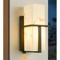 Dusk to Dawn Sensor Outdoor Wall Lantern Industrial Outdoor Wall Sconce Waterproof Modern Exterior Wall Mounted Lighting Fixtures With Photocell Button Matte Black Outside Wall Lamps for House Porch