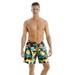 Eyicmarn Summer Loose Swimming Trunks Polka Dot/ Plant Print Beach Shorts with Drawstring for Men Boys