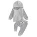 Wallarenear 2Pcs Baby Casual Tracksuit Stripe Hoodie Sweatshirt Pullover Tops Elastic Pants