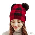 2PCS Santa s Knit Hat Womens Beanie Winter Hat Soft Family Matching Xmas Hat Christmas New Year Gifts