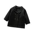 Hvyesh Baby Kids Boys Girls Classic Wool Blend Coat Winter Double Breasted Trench Coat Outwear Pea Coat Jacket