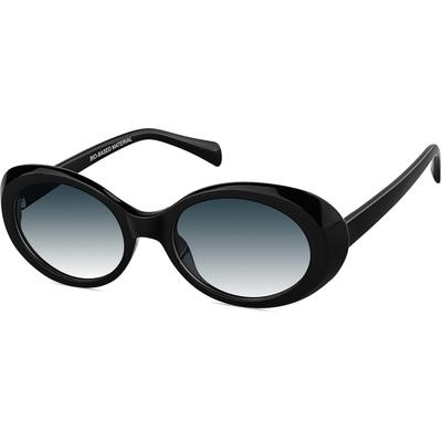 Zenni Women's Oval Rx Sunglasses Black Bio-Based Full Rim Frame