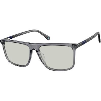 Zenni Rectangle Rx Sunglasses Gray Bio-Based Full Rim Frame