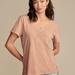 Lucky Brand Classic V-Neck - Women's Clothing V Neck Tops Tee Shirts in Mocha Mousse, Size 2XL