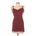 LA Hearts Casual Dress - Mini: Burgundy Hearts Dresses - Women's Size X-Small