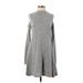Alya Casual Dress - Sweater Dress: Gray Marled Dresses - Women's Size Small