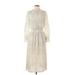 AWARE by Vero Moda Casual Dress: Ivory Damask Dresses - Women's Size X-Small