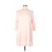 J.Jill Casual Dress - Shift Crew Neck 3/4 Sleeve: Pink Print Dresses - Women's Size Large