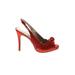 Nine West Heels: Red Color Block Shoes - Women's Size 6