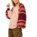 Free People Sweaters | Free People S Rainbow Dreams Batwing Sleeve Knit Sweater Mauve Red Woven 0552 | Color: Red/Tan | Size: S