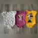 Disney One Pieces | Disney Baby Girl Infant 3-6 Months Mini Mouse Onsies Bodysuit Bundle | Color: Pink/Yellow | Size: 3-6mb