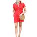 Free People Dresses | Free People Italian Love Story Linen Dress In Rogue Red Size S/P | Color: Red/White | Size: S