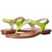 Michael Kors Shoes | Michael Kors Leather Mk Plate Thong Sandals | Color: Green/Tan | Size: 8.5