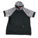 Nike Tops | Nike 1/4 Zip Short Sleeve Raglan Hooded Sweatshirt | Color: Black/White | Size: L