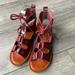 American Eagle Outfitters Shoes | American Eagle Outfitters Cherry Brown Gladiator Sandals | Color: Red | Size: 6