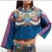 Adidas Tops | Adidas X Farm Rio Borbomix Butterfly Kaleidoscope Crop Hoodie Women’s S | Color: Blue/Pink | Size: S
