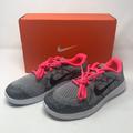 Nike Shoes | Nike Free Rn 2017 (Gs) Wolf Grey/Black-Racer Pink | Color: Gray/Pink | Size: 6g