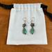 Anthropologie Jewelry | Anthropologie Silver Floral And Turquoise Dangle Earrings. | Color: Green/Silver | Size: Os