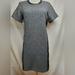 J. Crew Dresses | J.Crew Women’s Gray Houndstooth Shift Dress Us 0 Wool Leather L121-26 | Color: Black/Gray | Size: 0