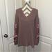 American Eagle Outfitters Sweaters | American Eagle Embroidered Sweater Size Medium | Color: Pink/Red | Size: M