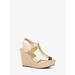 Michael Kors Shoes | Michael Kors Roslyn Metallic Wedge Sandal - Pale Gold 8 New | Color: Gold | Size: 8