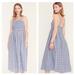 J. Crew Dresses | J. Crew Smocked Sleeveless Dress In Textured Plaid Midi Size Small | Color: Blue | Size: S