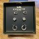 Coach Jewelry | New Coach Silver Stud Earring Set - 3 Different Earrings - Signature, Cz & Hoop | Color: Silver | Size: Os